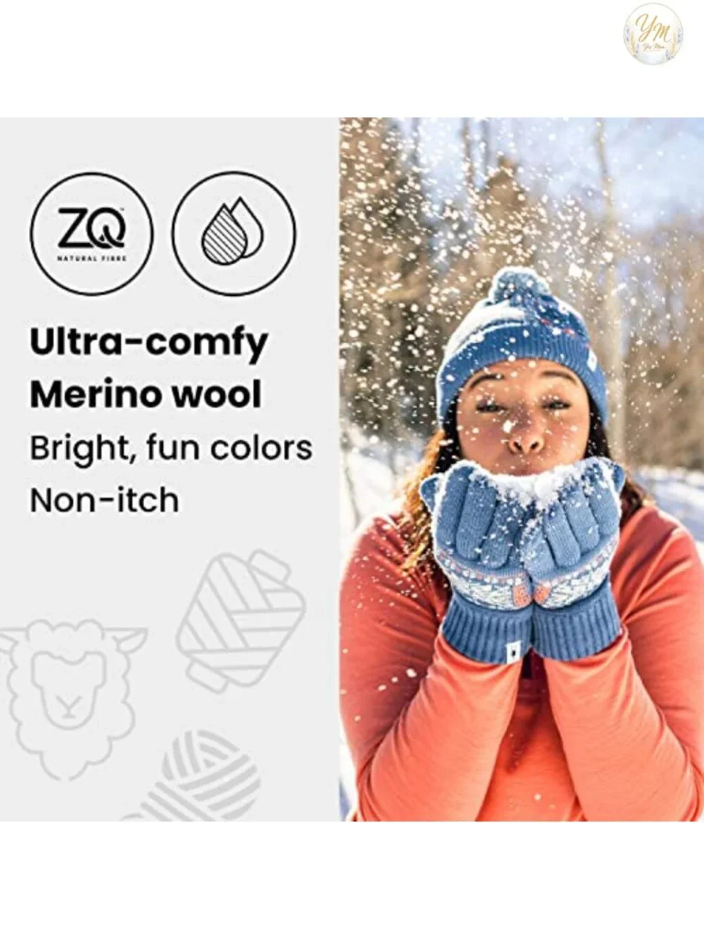 Smartwool Merino Wool Liner Gloves Touchscreen Unisex Skiing Hiking